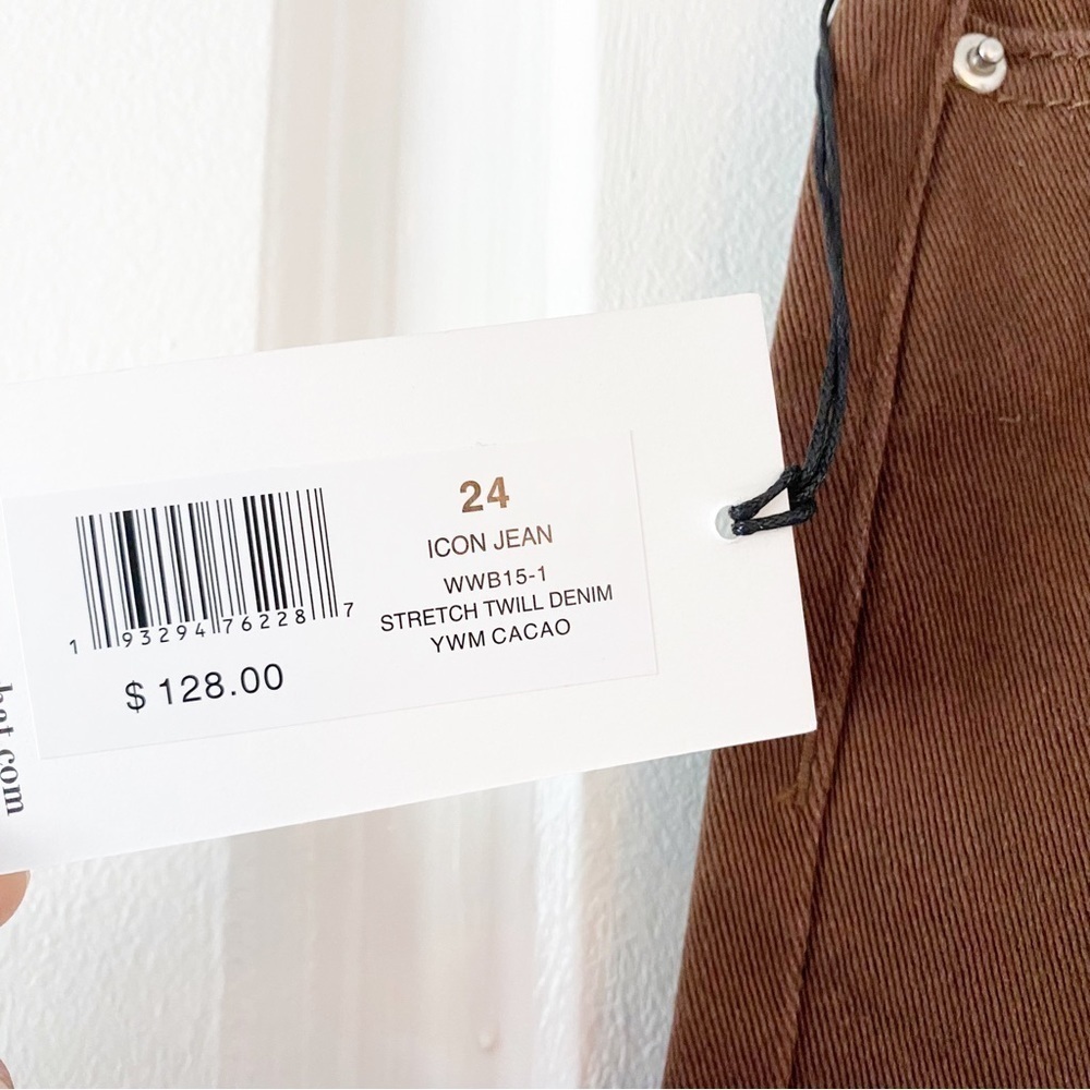 WeWoreWhat High Rise Stretch Jean in Cacao Brown NWT - Picture 9 of 13